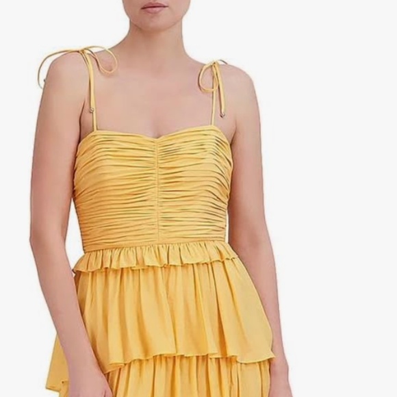 BCBGMAXAZRIA Women's Tiered Sweetheart Neck Sleeveless Midi Dress NWT - Picture 3 of 4